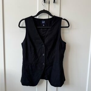 GAP Linen Black Vest Top